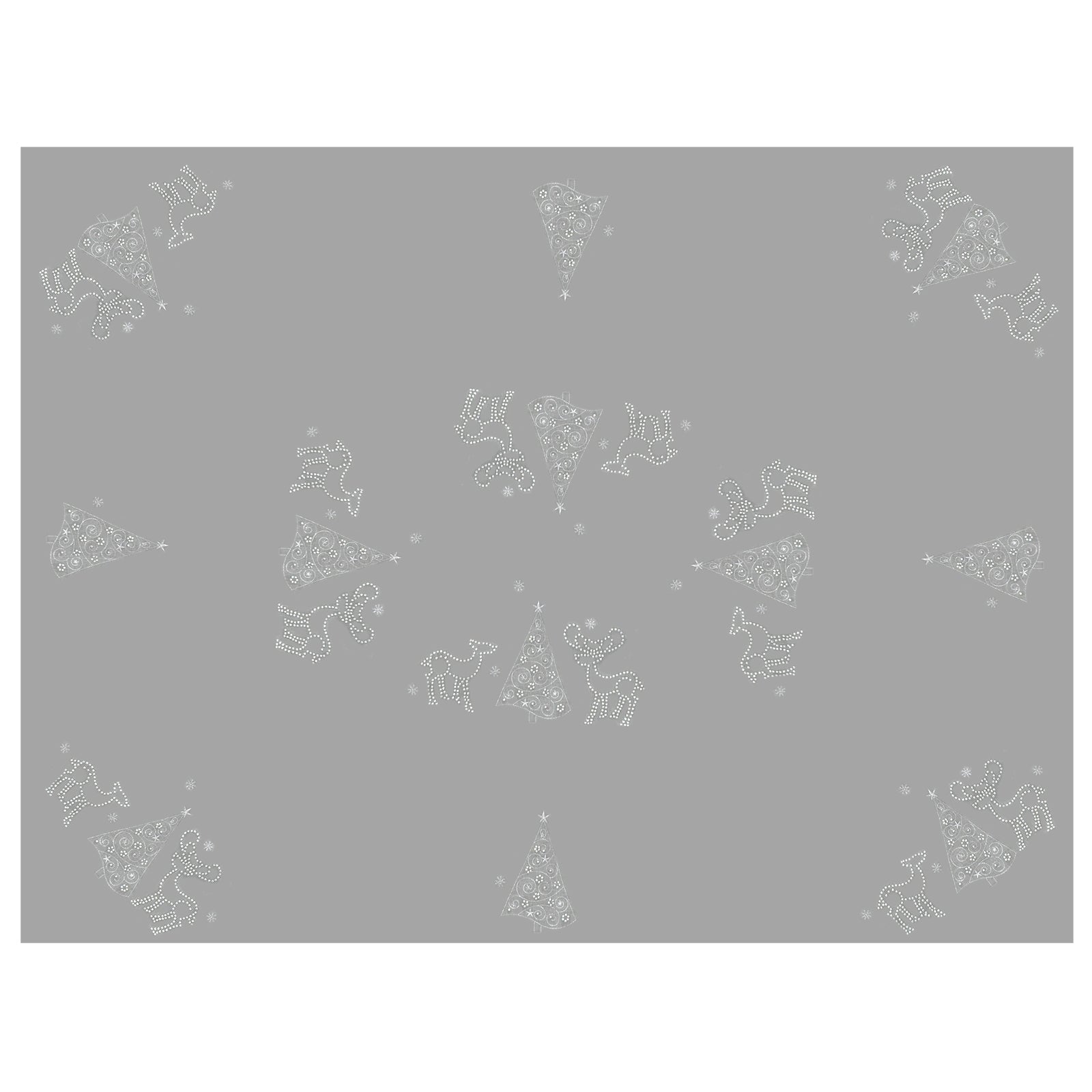 Mr Crimbo Diamante Tablecloth Napkins Reindeer Tree Grey Red - MrCrimbo.co.uk -XS6573 - Grey -christmas napkins